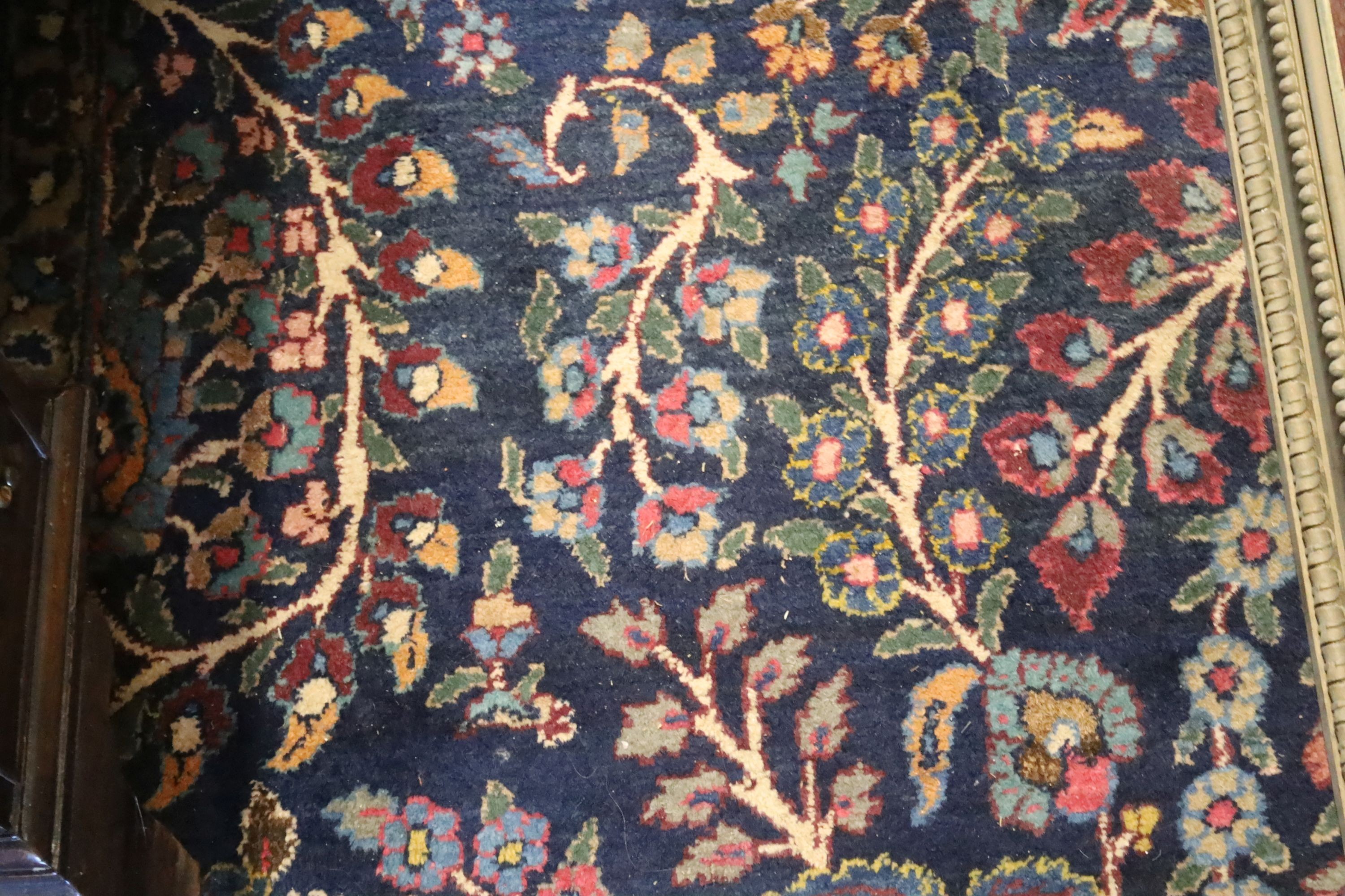 A Tabriz/Meshed blue ground carpet